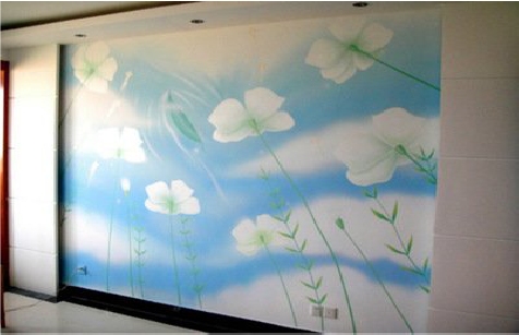  义马画墙绘怎么画好白云的蓬松感？