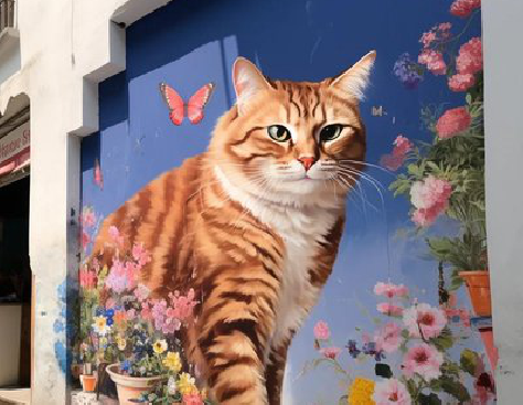  义马自己绘制有个性的手绘墙