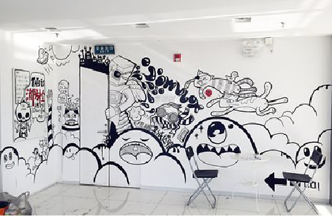  义马手绘墙并非传统涂鸦。